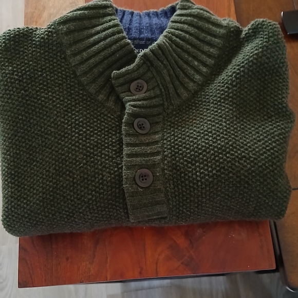 Dark Green Knit Sweater BY LANDS END SIZE Large - Picture 1 of 11